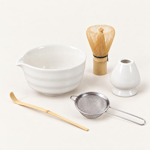 Artisan Matcha Set — White on an off-white background