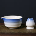 Matcha Bowl and Whisk Stand — Blue and White