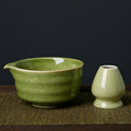 Matcha Bowl and Whisk Stand — Deep Matcha Green