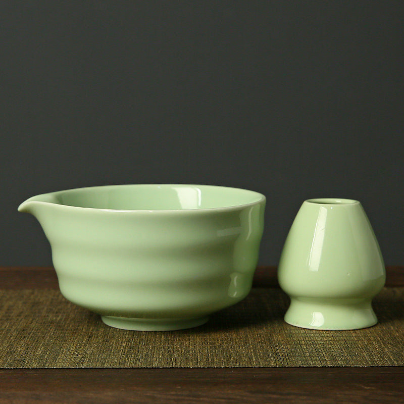 Matcha Bowl and Whisk Stand — Green