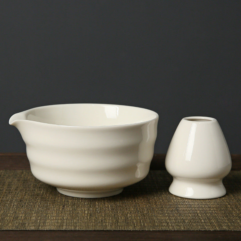Matcha Bowl and Whisk Stand — White