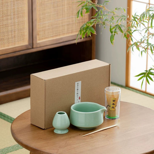 Essentials Matcha Set with Spout — Celadon
