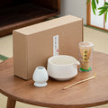 Essentials Matcha Set with Spout — Moon White