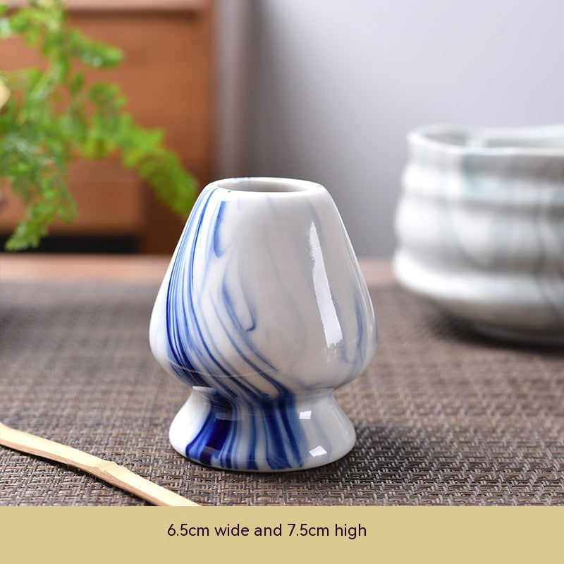 Matcha Whisk Stand — Blue White